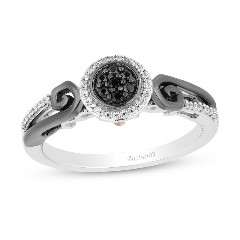 Disney Treasures The Nightmare Before Christmas 0.145 CT. T.W. Diamond Hill Ring in Sterling Silver and 10K Rose Gold