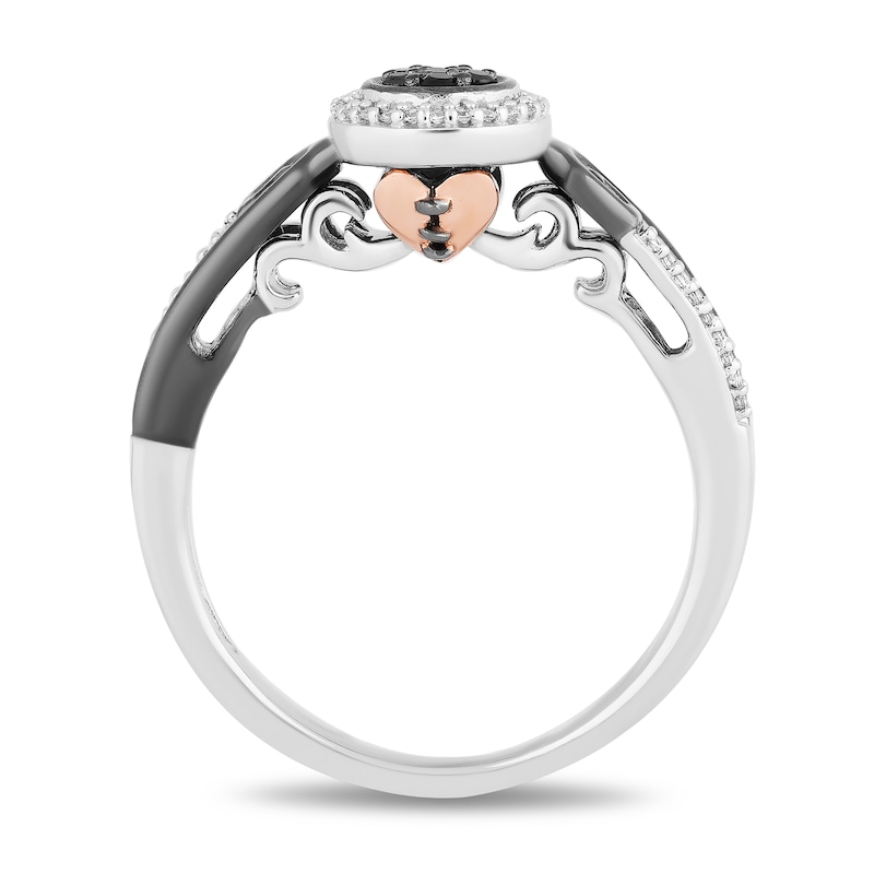 Main Image 3 of Disney Treasures The Nightmare Before Christmas 0.145 CT. T.W. Diamond Hill Ring in Sterling Silver and 10K Rose Gold