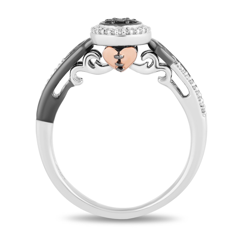 Disney Treasures The Nightmare Before Christmas 0.145 CT. T.W. Diamond Hill Ring in Sterling Silver and 10K Rose Gold