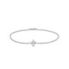 Unstoppable Love™ Diamond Accent Tilted Square Frame Anklet in Sterling Silver - 9.0"