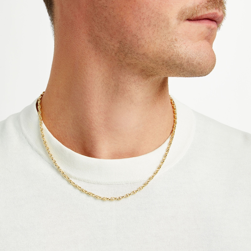 Main Image 2 of Men's 3.6mm Anchor Link Chain Necklace in Solid 10K Gold - 20"