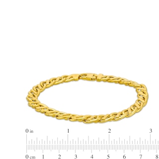 Men's 7.4mm Fancy Link Chain Bracelet in Solid 10K Gold - 8.5"