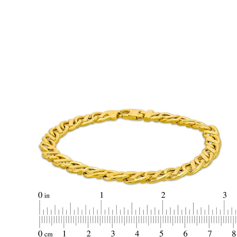 Men's 7.4mm Fancy Link Chain Bracelet in Solid 10K Gold - 8.5"|Peoples Jewellers