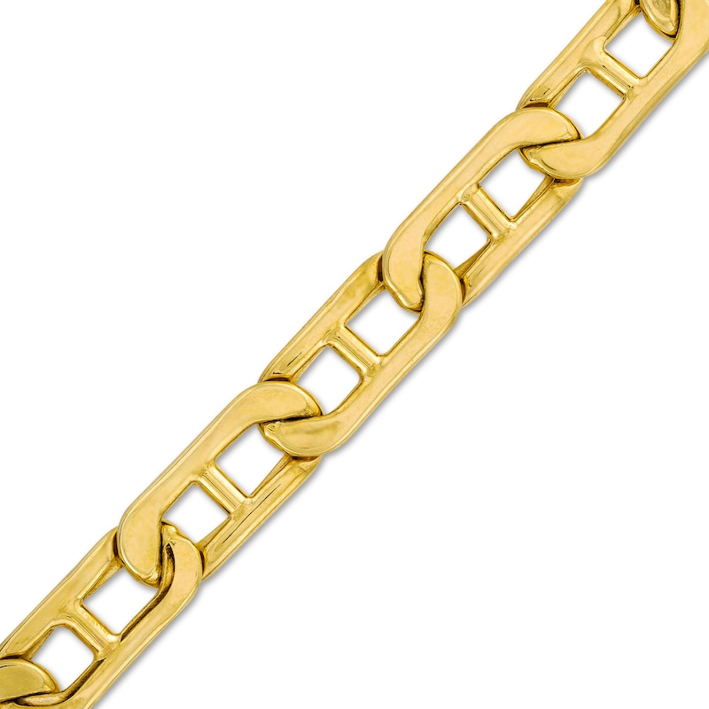 Men's 7.0mm Mariner Link Chain Bracelet in Hollow 10K Gold - 8.5"|Peoples Jewellers