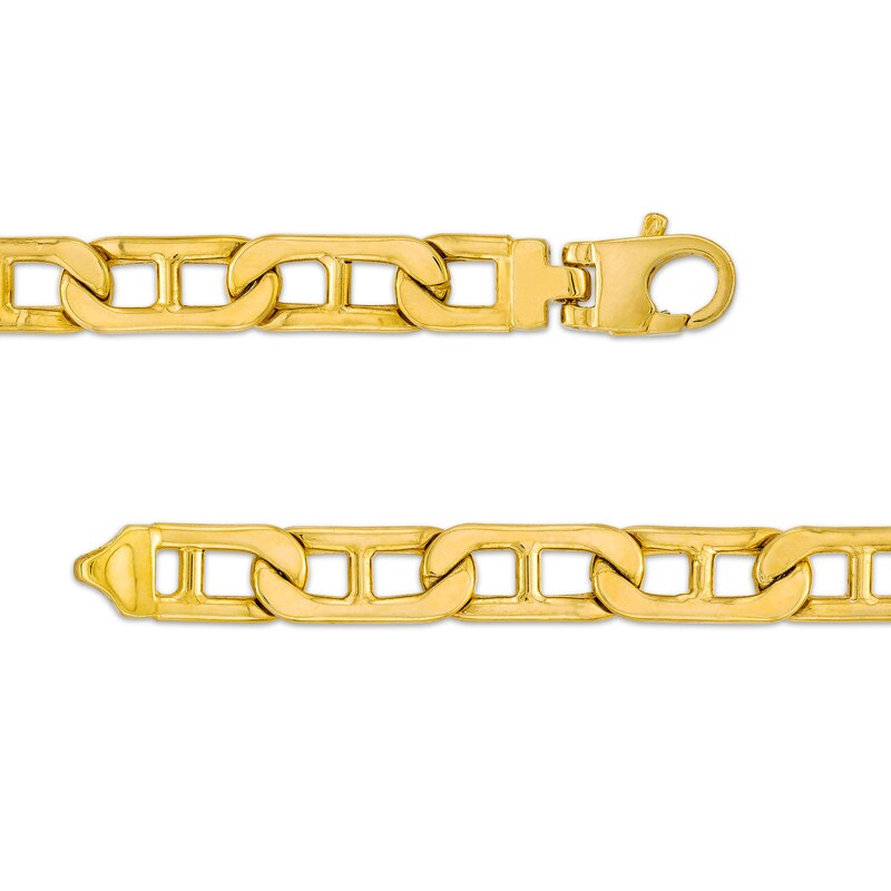 Men's 7.0mm Mariner Link Chain Bracelet in Hollow 10K Gold - 8.5"|Peoples Jewellers