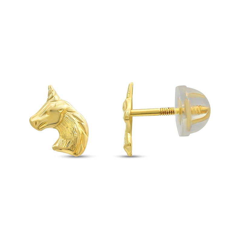 Child's Unicorn Stud Earrings in 14K Gold