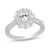 Thumbnail Image 0 of Enchanted Disney Wish 0.95 CT. T.W. Oval Diamond Frame Engagement Ring in 14K White Gold (I/I1)
