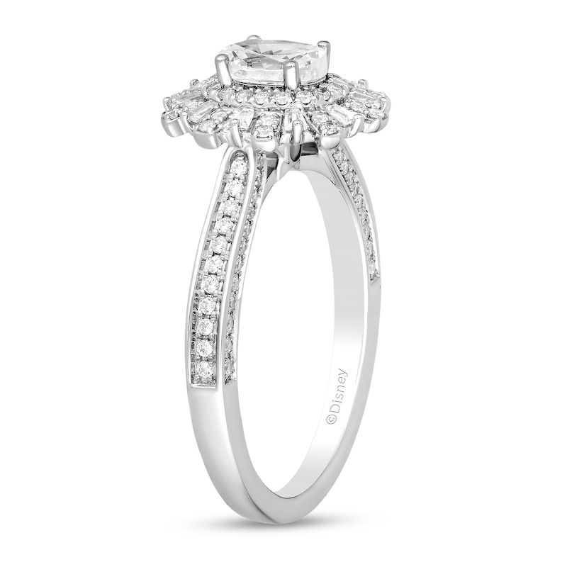 Main Image 2 of Enchanted Disney Wish 0.95 CT. T.W. Oval Diamond Frame Engagement Ring in 14K White Gold (I/I1)