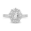 Thumbnail Image 4 of Enchanted Disney Wish 0.95 CT. T.W. Oval Diamond Frame Engagement Ring in 14K White Gold (I/I1)