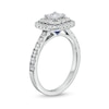 Thumbnail Image 3 of Vera Wang Love Collection 1.18 CT. T.W. Princess-Cut Diamond Cushion Frame Engagement Ring in 14K White Gold (I/SI2)
