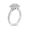 Thumbnail Image 2 of Vera Wang Love Collection 1.18 CT. T.W. Princess-Cut Diamond Cushion Frame Engagement Ring in 14K White Gold (I/SI2)