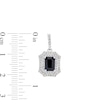 Thumbnail Image 3 of Black Sapphire and White Lab-Created Sapphire Drop Earrings in Sterling Silver
