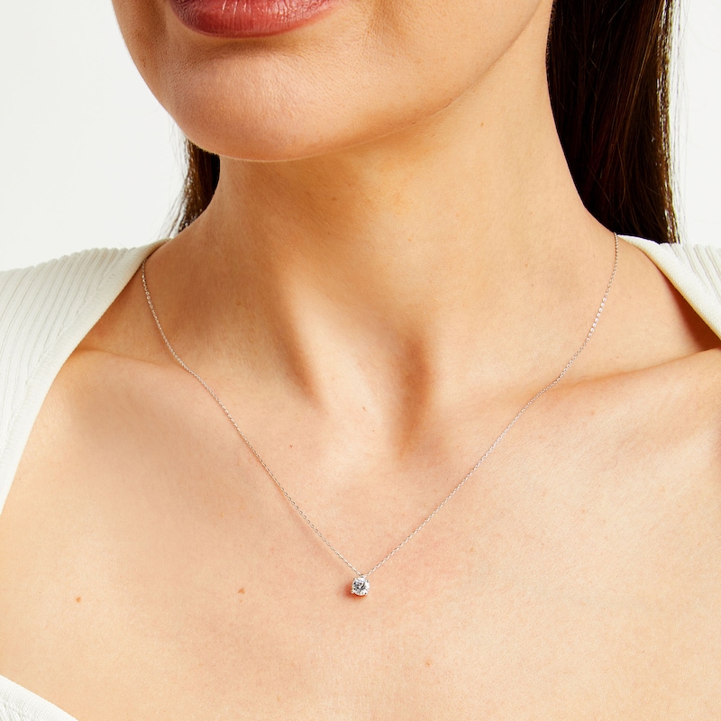 Main Image 2 of 0.30 CT. T.W. Diamond Frame Pendant in 10K White Gold