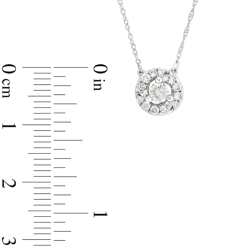 Main Image 3 of 0.30 CT. T.W. Diamond Frame Pendant in 10K White Gold