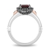 Thumbnail Image 3 of Enchanted Disney Villains Evil Queen Garnet and Diamond Heart-Sides Ring in Two-Tone Silver and 10K Rose Gold