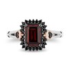 Thumbnail Image 4 of Enchanted Disney Villains Evil Queen Garnet and Diamond Heart-Sides Ring in Two-Tone Silver and 10K Rose Gold