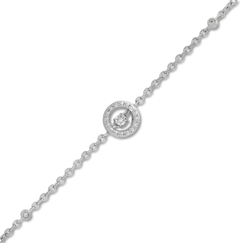 Unstoppable Love™ Diamond Accent Circle Frame Bracelet in Sterling Silver - 7.5"|Peoples Jewellers