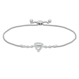 Unstoppable Love™ Diamond Accent Triangle Frame Bolo Bracelet in Sterling Silver - 9.5"