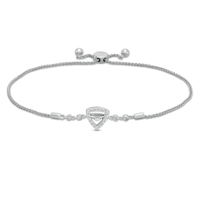 Unstoppable Love™ Diamond Accent Triangle Frame Bolo Bracelet in Sterling Silver - 9.5"
