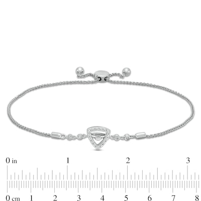 Unstoppable Love™ Diamond Accent Triangle Frame Bolo Bracelet in Sterling Silver - 9.5"