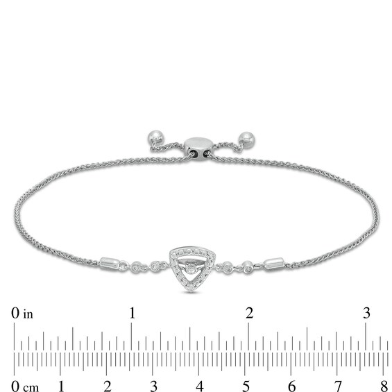 Unstoppable Love™ Diamond Accent Triangle Frame Bolo Bracelet in Sterling Silver - 9.5"