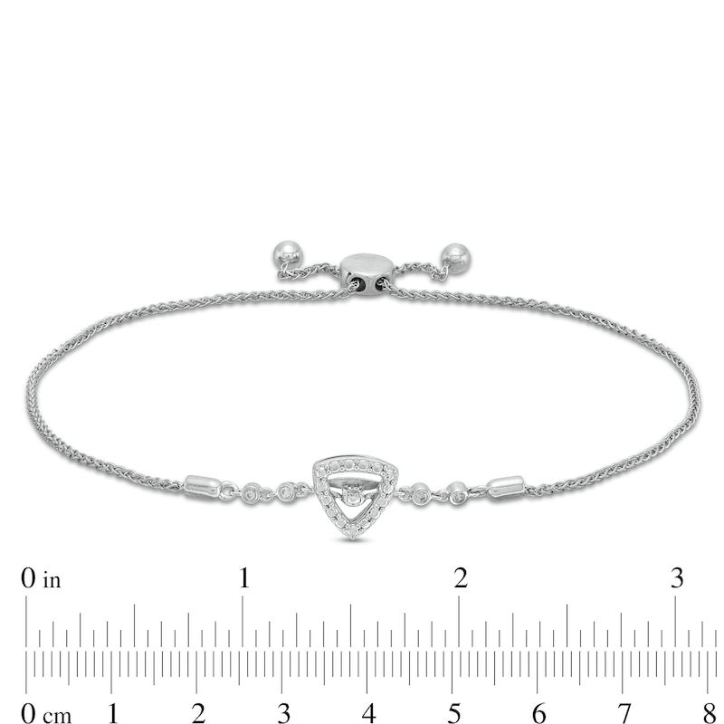 Main Image 3 of Unstoppable Love™ Diamond Accent Triangle Frame Bolo Bracelet in Sterling Silver - 9.5"