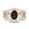 Thumbnail Image 4 of Disney Treasures The Lion King Smoky Quartz and 0.085 CT. T.W. Diamond Simba Symbol Ring in Sterling Silver and 10K Gold