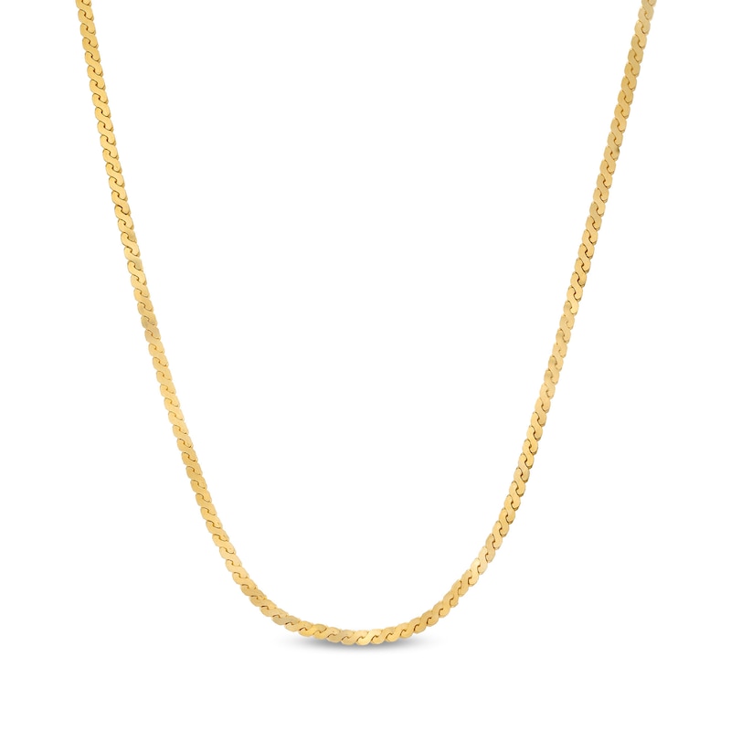 Main Image 1 of 2.0mm Serpentine Chain Necklace in Solid 10K Gold - 18"