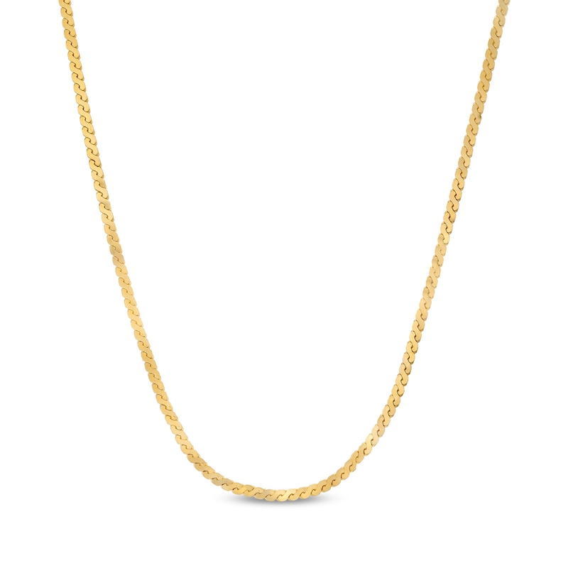 2.0mm Serpentine Chain Necklace in Solid 10K Gold - 18"|Peoples Jewellers