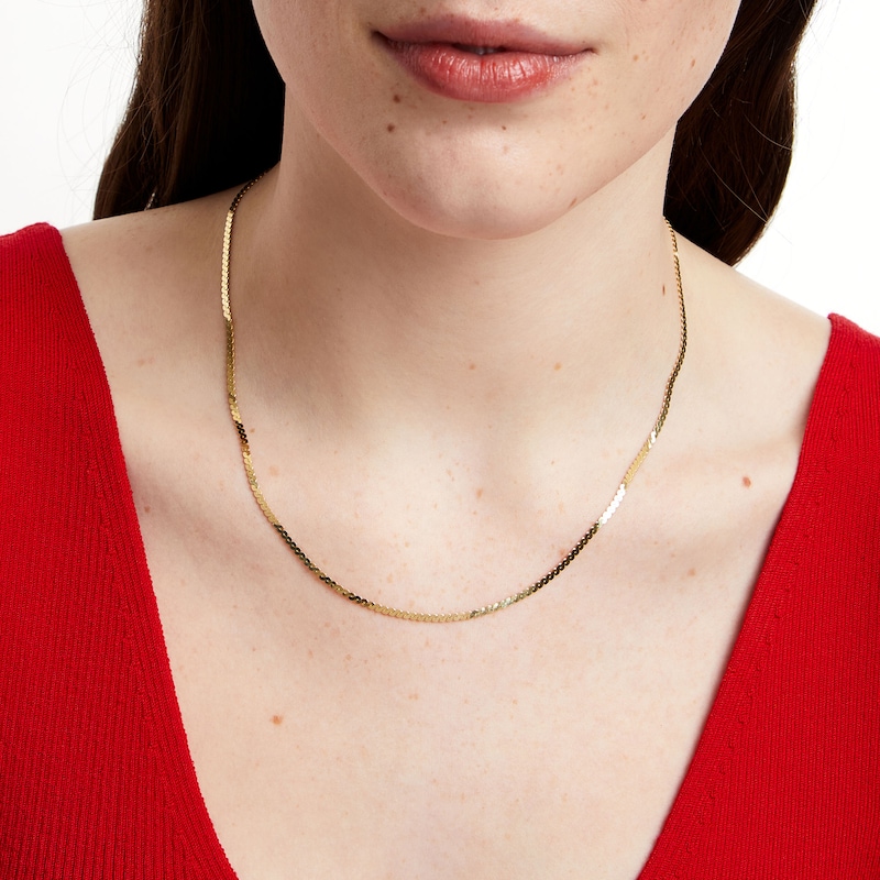 Main Image 2 of 2.0mm Serpentine Chain Necklace in Solid 10K Gold - 18"