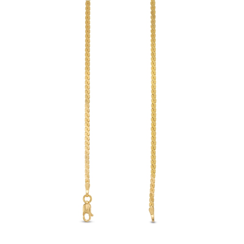 Main Image 3 of 2.0mm Serpentine Chain Necklace in Solid 10K Gold - 18"