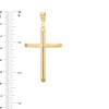 53.0mm Modern Cross Necklace Charm in Hollow 10K Gold