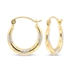 Thumbnail Image 1 of 15.0mm Slash Tube Hoop Earrings in 14K Gold