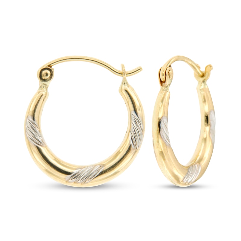 Main Image 1 of 15.0mm Slash Tube Hoop Earrings in 14K Gold