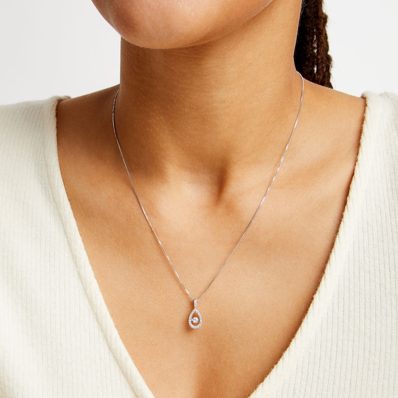 Main Image 2 of Unstoppable Love™ 0.25 CT. T.W. Diamond Teardrop Pendant in Sterling Silver