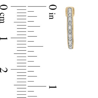 Men's 0.04 CT. T.W. Baguette-Cut Diamond Huggie Hoop Earrings in 10K Gold