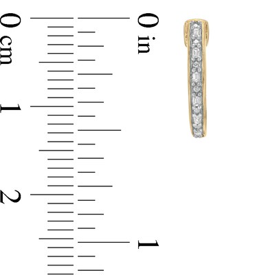 Men's 0.04 CT. T.W. Baguette-Cut Diamond Huggie Hoop Earrings in 10K Gold