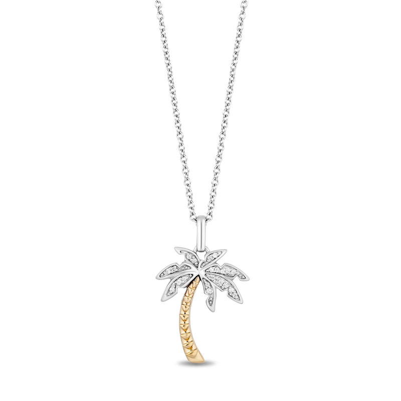 Disney Treasures Lilo & Stitch 0.04 CT. T.W. Palm Tree Pendant in Sterling Silver and 10K Gold|Peoples Jewellers