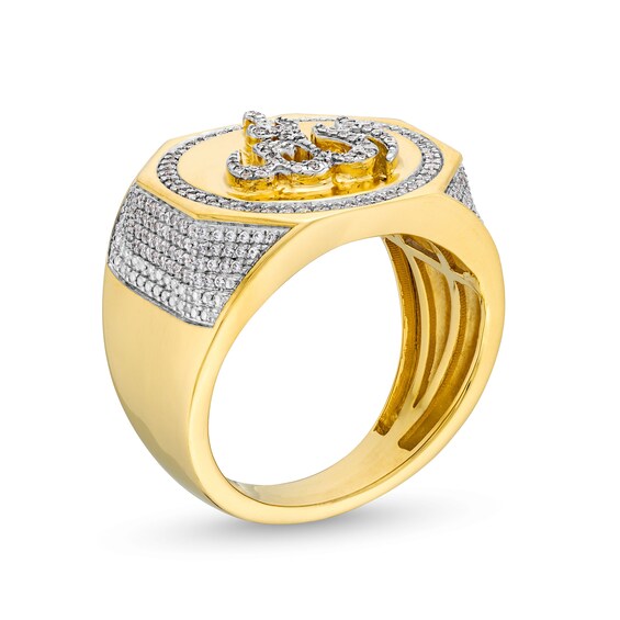 1.45 CT. T.W. Diamond Allah Symbol Signet Ring in 10K Gold