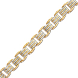 Men's 1.95 CT. T.W. Diamond Multi-Row Link Bracelet in 10K Gold - 8.5&quot;