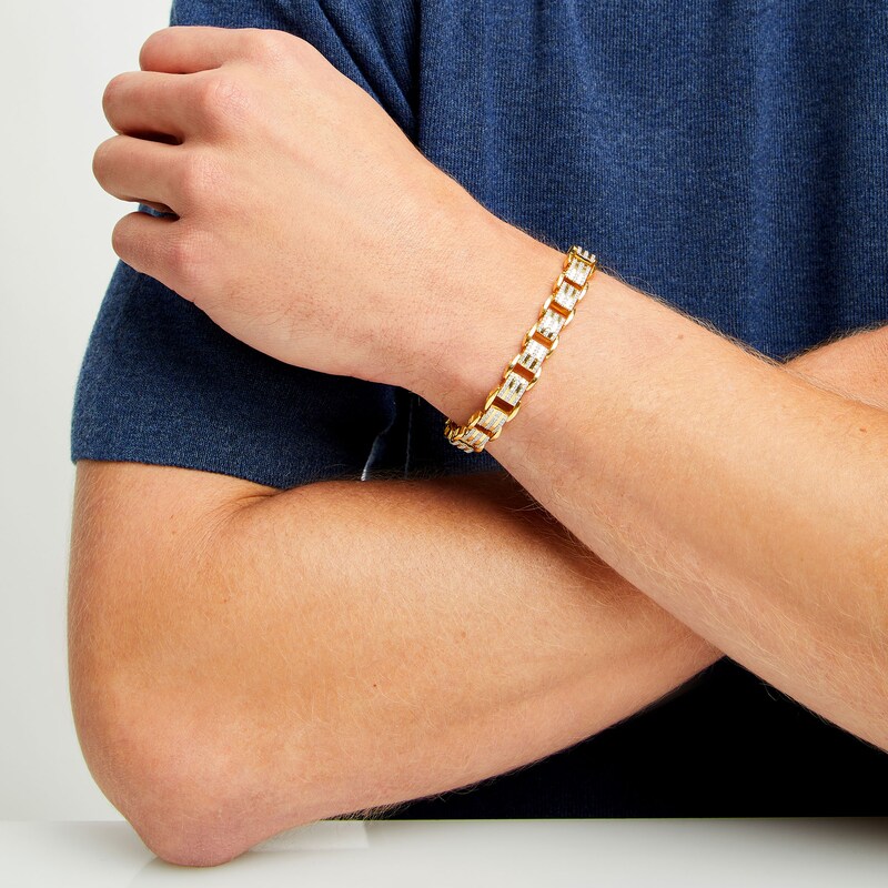 Main Image 2 of 1.95 CT. T.W. Diamond Multi-Row Link Bracelet in 10K Gold - 8.5"