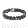 Thumbnail Image 3 of Men's Wrench Pattern Link Bracelet with Carbon Fibre Inlay in Stainless Steel with Black Ion-Plate - 8.75"