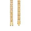Men's 0.10 CT. T.W. Diamond Three Stone Station Link Bracelet in Stainless Steel and Yellow Ion-Plate - 8.5"