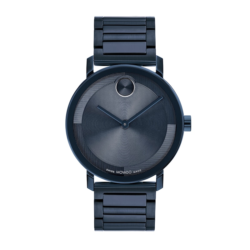 Men's Movado Bold® Evolution Blue IP Watch with Textured Tonal Blue Dial (Model: 3601097)