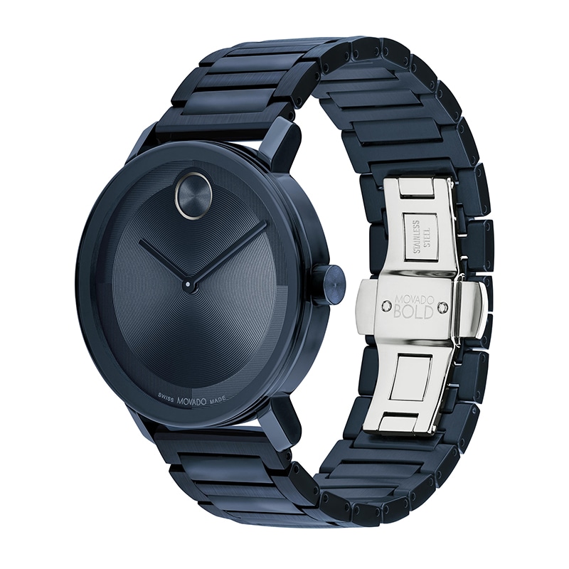 Men's Movado Bold® Evolution Blue IP Watch with Textured Tonal Blue Dial (Model: 3601097)