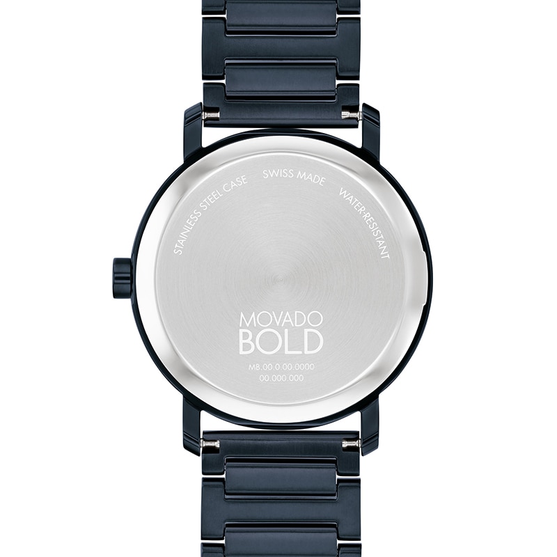 Men's Movado Bold® Evolution Blue IP Watch with Textured Tonal Blue Dial (Model: 3601097)