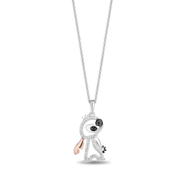Disney Treasures Lilo and Stitch 0.13 CT. T.W. Stitch Pendant in Sterling Silver and 10K Rose Gold