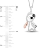 Disney Treasures Lilo and Stitch 0.13 CT. T.W. Stitch Pendant in Sterling Silver and 10K Rose Gold