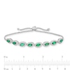Thumbnail Image 3 of Marquise Lab-Created Emerald and Lab-Created White Sapphire Bolo Bracelet in Sterling Silver - 9.5"