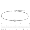 Thumbnail Image 3 of 0.08 CT. T.W. Diamond Frame Anklet in Sterling Silver